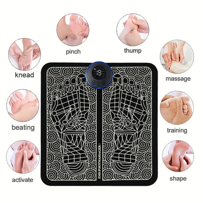 Electric USB Foot Massage Mat – Acupressure Massager with 8 Modes & 19 Intensity Levels