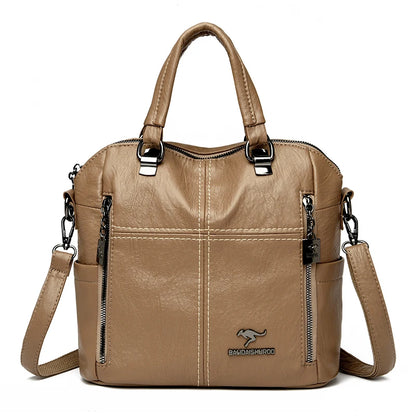 Hot Sale High Quality Leather Backpack Women Shoulder Bags Multifunction Travel Backpack School Bags for Girls Bagpack Mochila