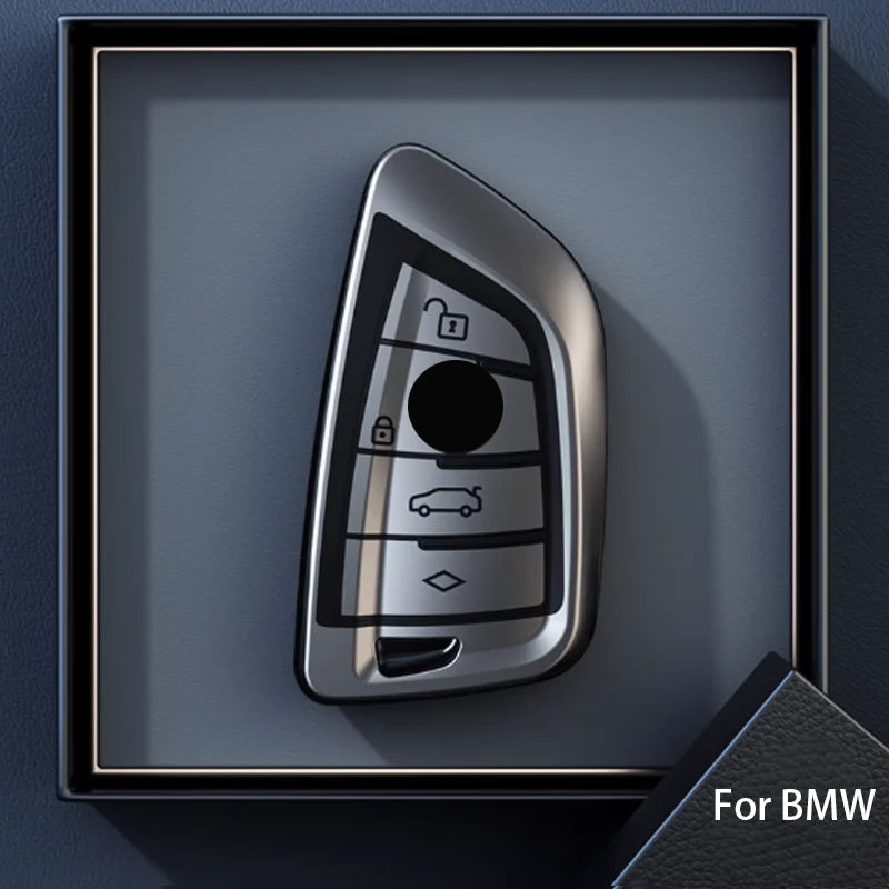 Titanium Gray Smart Car Key Case Cover for BMW