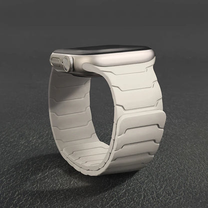 Magnetic Silicone Strap for Apple Watch – Adjustable Band (38–49mm, Ultra & Series Compatible)