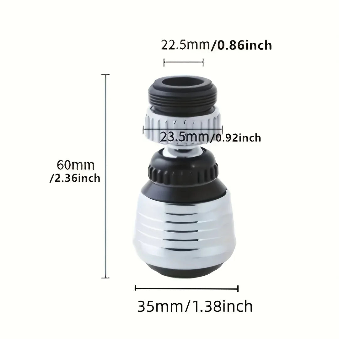 Rotating Faucet Sprayer Extender – Water Saving Splash-Proof Kitchen Tap Attachment
