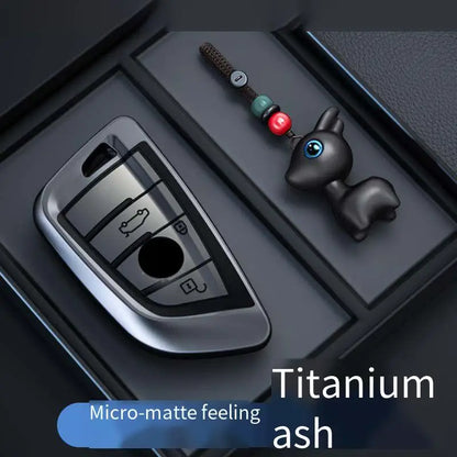 Titanium Gray Smart Car Key Case Cover for BMW