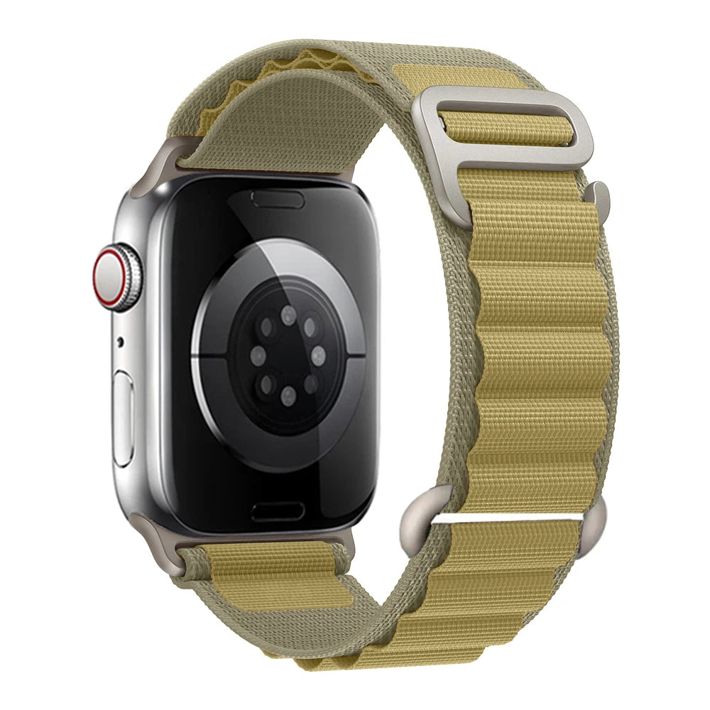Nylon Alpine Strap for Apple Watch – Adjustable Sport Band (40–49mm, Ultra & Series Compatible)