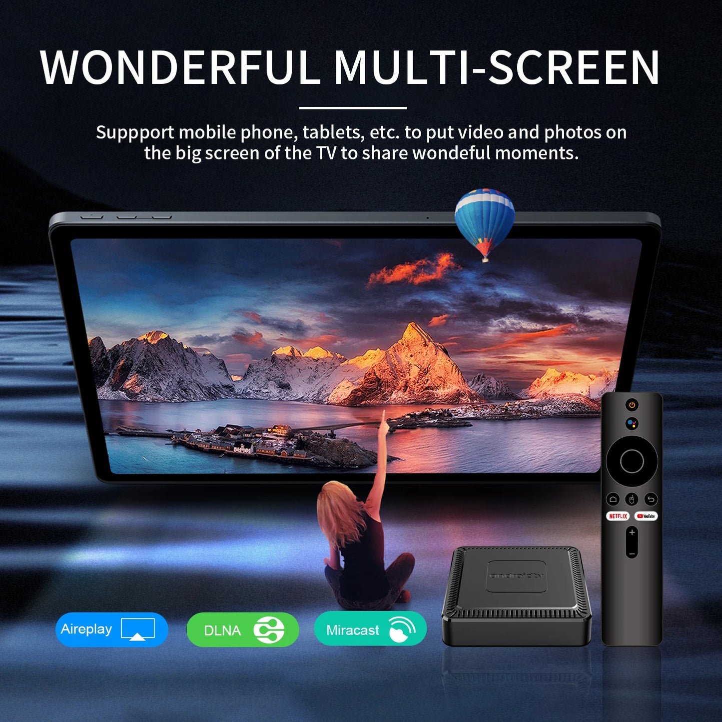 Q7 New Android 14 TV Box 8GB+128GB Smart Network Set-Top Box Supports WiFi 6 Bluetooth 5.0 4K HDR10 Voice Remote Control TV Box