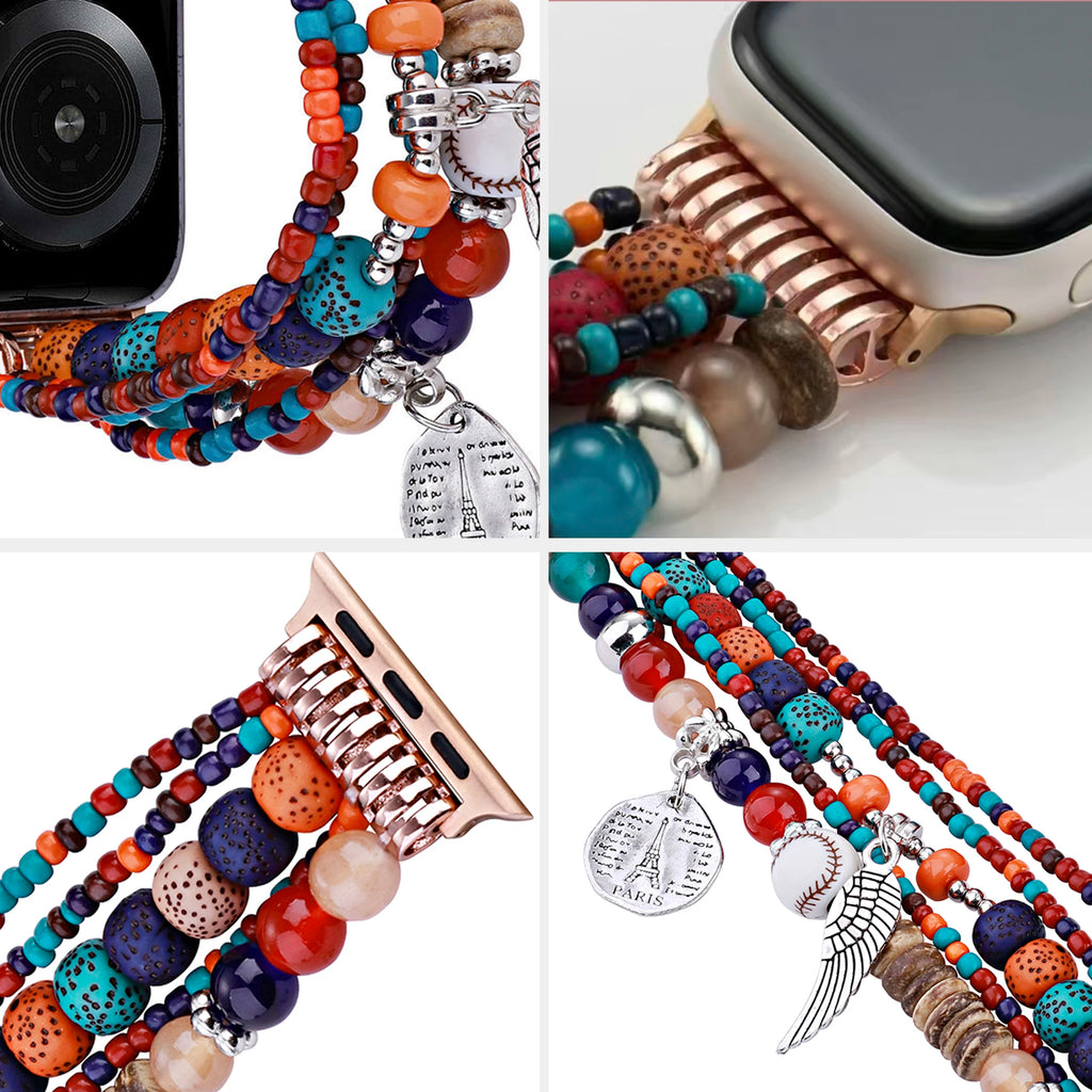 Handmade Beaded Bracelet Strap for Apple Watch Series 11, 10 & Ultra – Women’s Retro Band, 40–49mm
