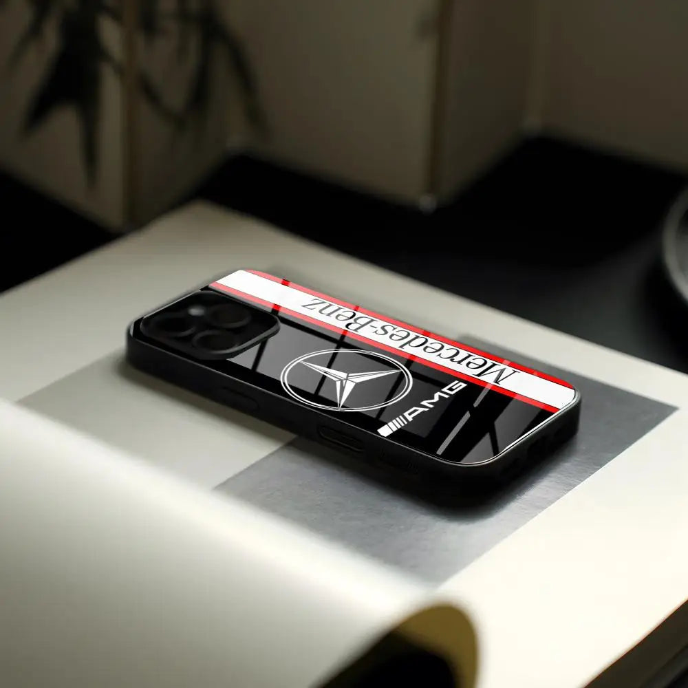 M-MercedEs Phone Case For iPhone 17 16 16e 15 14 13 12 Mini 11 Air Pro XS Max XR X Plus Glass Silicone Frame Back Cover