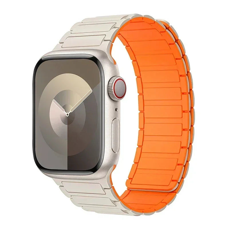 Magnetic Silicone Loop Band for Apple Watch – Adjustable Strap for Series 9/8/7/6/5/4/3/SE/Ultra