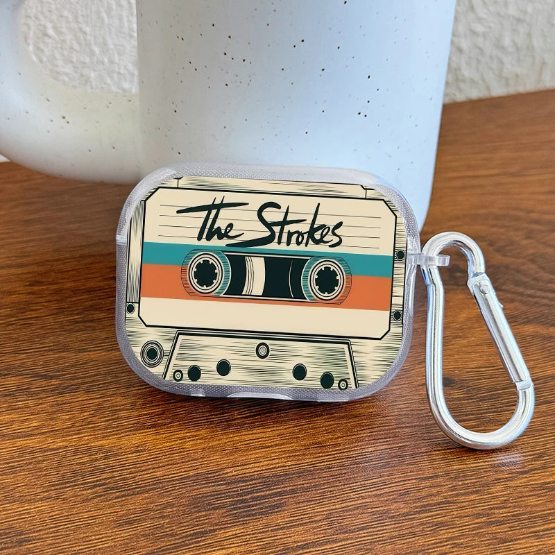 Shockproof Clear Earphone Case for AirPods Pro3/Pro2/Pro Vintage Cassette Tape Earbuds Case For AirPods 4/3/2/1 Protective Cover
