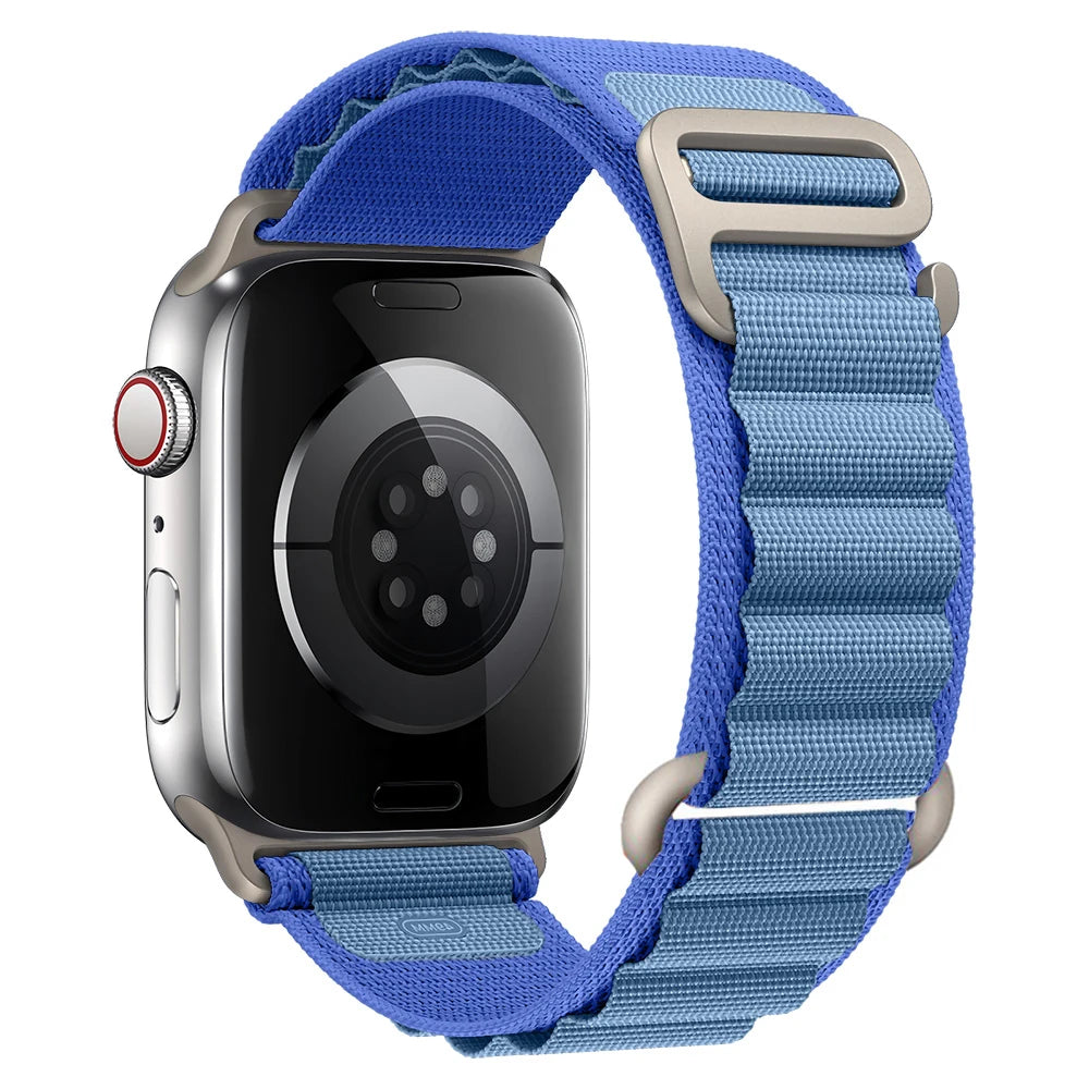 Nylon Alpine Strap for Apple Watch – Adjustable Sport Band (40–49mm, Ultra & Series Compatible)