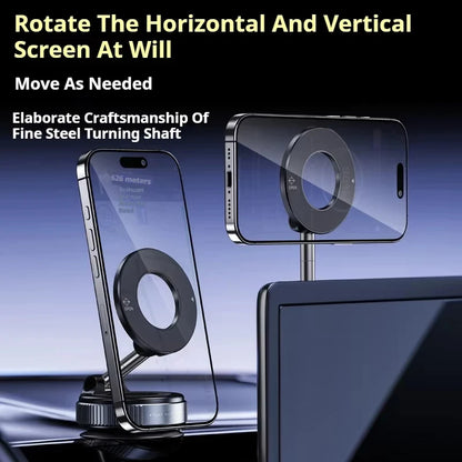 MagSafe Car Phone Holder – Magnetic Suction Cup Mount with 360° Rotation & Foldable Design