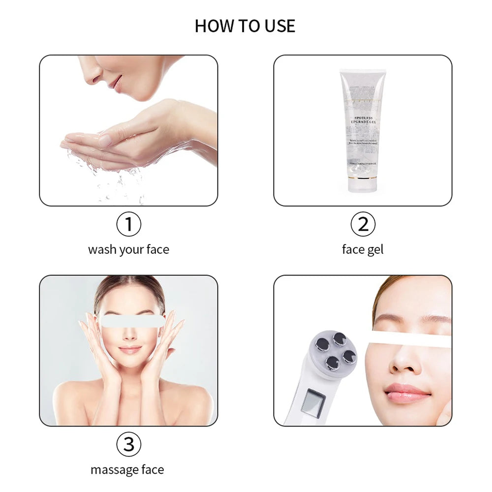 Face Lifting Machine EMS Micro-current Facial Skin Firm Massager LED Photon Rejuvenation Beauty Device