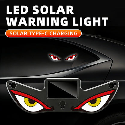 Cool DEMON EYE Ambient Light Solar Powered Breathing Neon Light Car Decoration Rear Windshield Atmosphere Lights Car Accessories