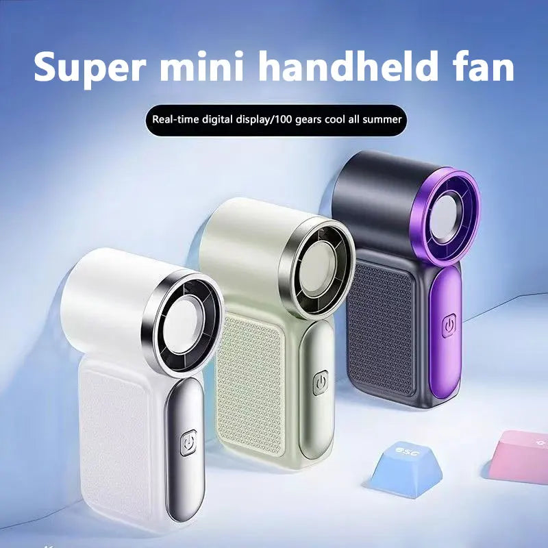 Xiaomi Portable Handheld Mini Fan 5 Speed Adjust Type c Rechargeable Fan Digital Display Desktop Fan Outdoor