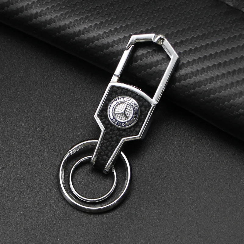 Metal/Leather Keychain Hand-Woven Key Rope Key Ring Key Holder For Mercedes Benz AMG W204 W205 W212 W213 W221 W117 W177 GLA GLE