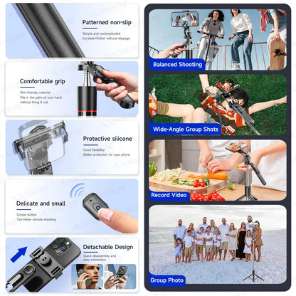 F16 Selfie Stick Tripod – 170cm Extendable with Bluetooth Remote & 360° Rotation