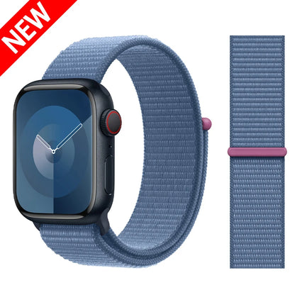 Nylon Loop Strap for Apple Watch Band 46mm 44mm 40mm 42mm 45mm 41mm 49mm 44 mm Bracelet iWatch Series Ultra 2 11 10 9 SE 7 6 5 4