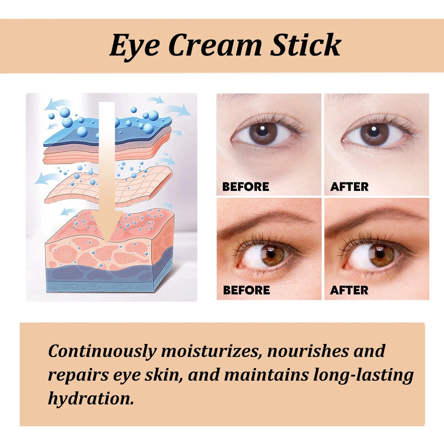 Snail Mucin Eye Cream Stick – Anti-Wrinkle, Dark Circle & Eye Bag Remover