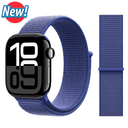 Nylon Loop Strap for Apple Watch Band 46mm 44mm 40mm 42mm 45mm 41mm 49mm 44 mm Bracelet iWatch Series Ultra 2 11 10 9 SE 7 6 5 4