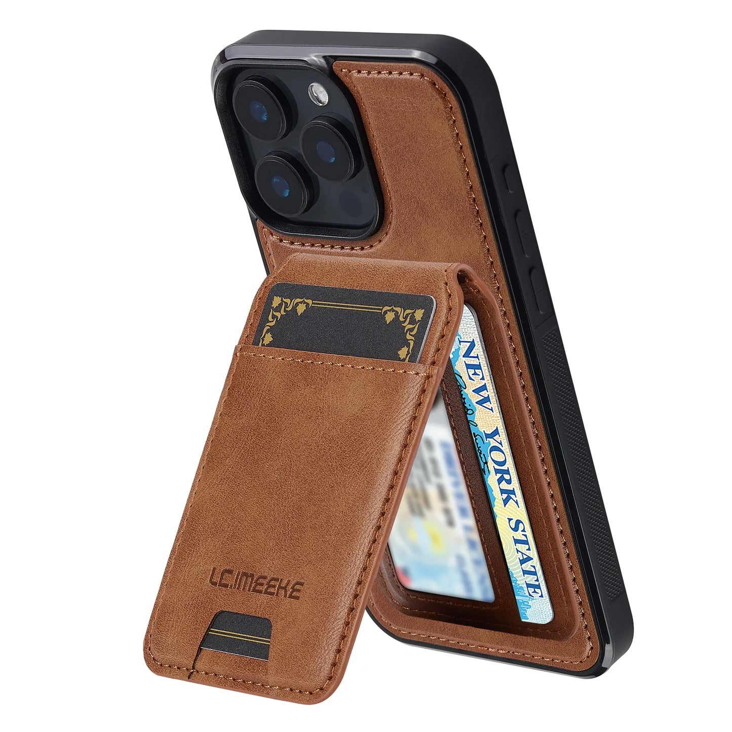 2-in-1 Detachable Leather Case with Card Pocket – iPhone 16/15/14/13/12/11 & More