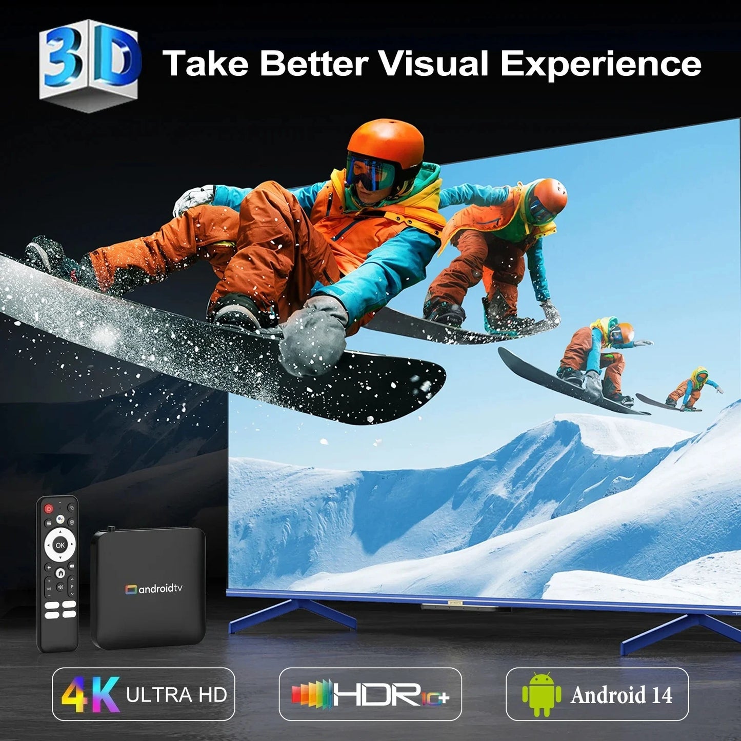 H96 Max Android14 TV Box 2GB 16GB Quad Core Amlogic S905L3 4K UHD WiFi2.4G/5G&BT4.0 Streaming Service Set Top Box IPTV YouTube