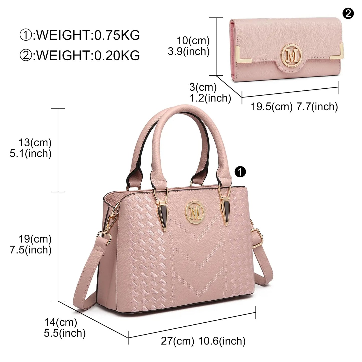 Miss Lulu WOMEN'S handbag Medium WOMEN'S Shopper Set Elegant PU leather handbag Ideal for Everyday Work