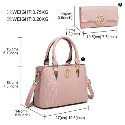 Miss Lulu WOMEN'S handbag Medium WOMEN'S Shopper Set Elegant PU leather handbag Ideal for Everyday Work