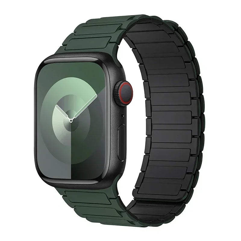 Magnetic Silicone Loop Band for Apple Watch – Adjustable Strap for Series 9/8/7/6/5/4/3/SE/Ultra