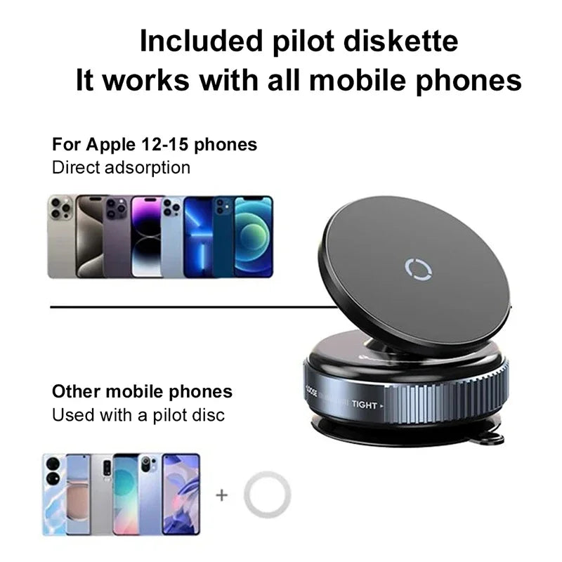 MagSafe Car Phone Holder – Magnetic Suction Cup Mount with 360° Rotation & Foldable Design