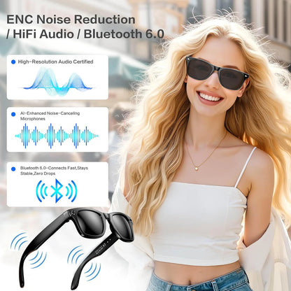 AI Smart Camera Glasses – Photo/Video Recording, Translation & Call Sunglasses (Waterproof)