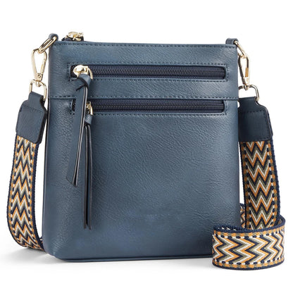 Women’s Double Zipper Crossbody Bag – Casual Retro Shoulder Phone Bag