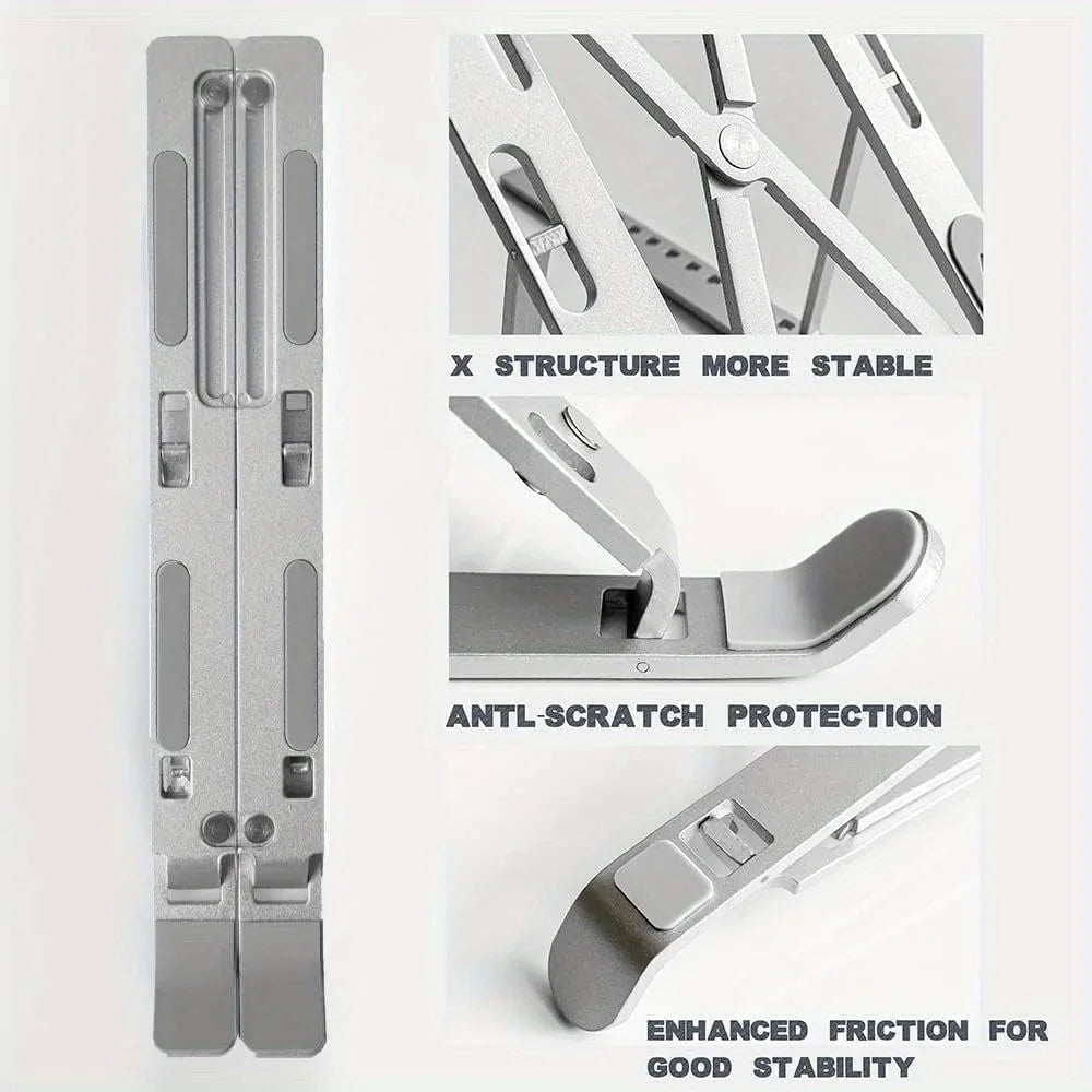 Adjustable Aluminum Laptop Stand – Foldable & Portable