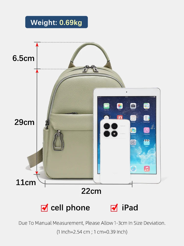 Zency 100% Genuine Leather Women’s Backpack – High Quality Travel, School & Commuter Bag