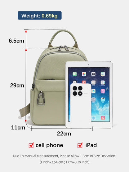 Zency 100% Genuine Leather Women’s Backpack – High Quality Travel, School & Commuter Bag