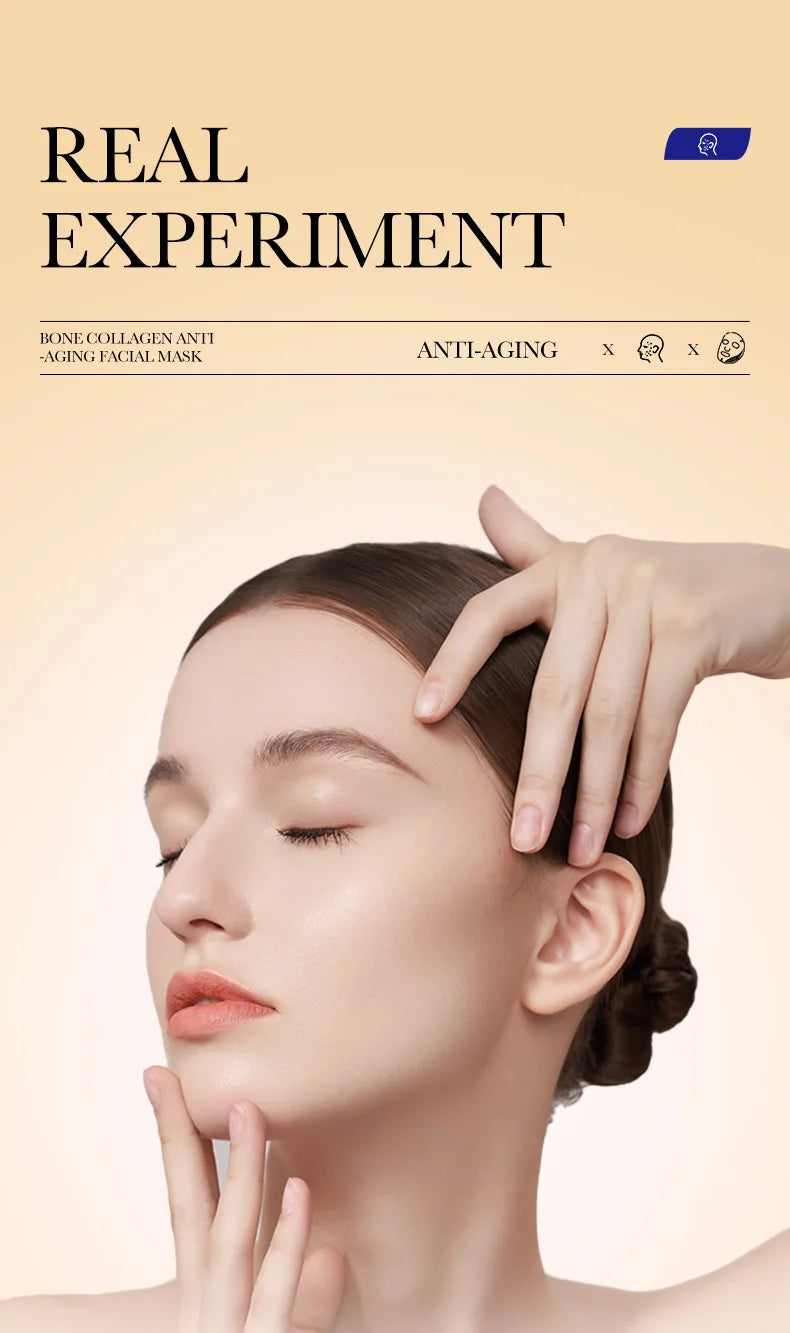 10PCS Collagen Face Mask – Anti-Aging Moisturizing & Brightening Sheet Mask Set