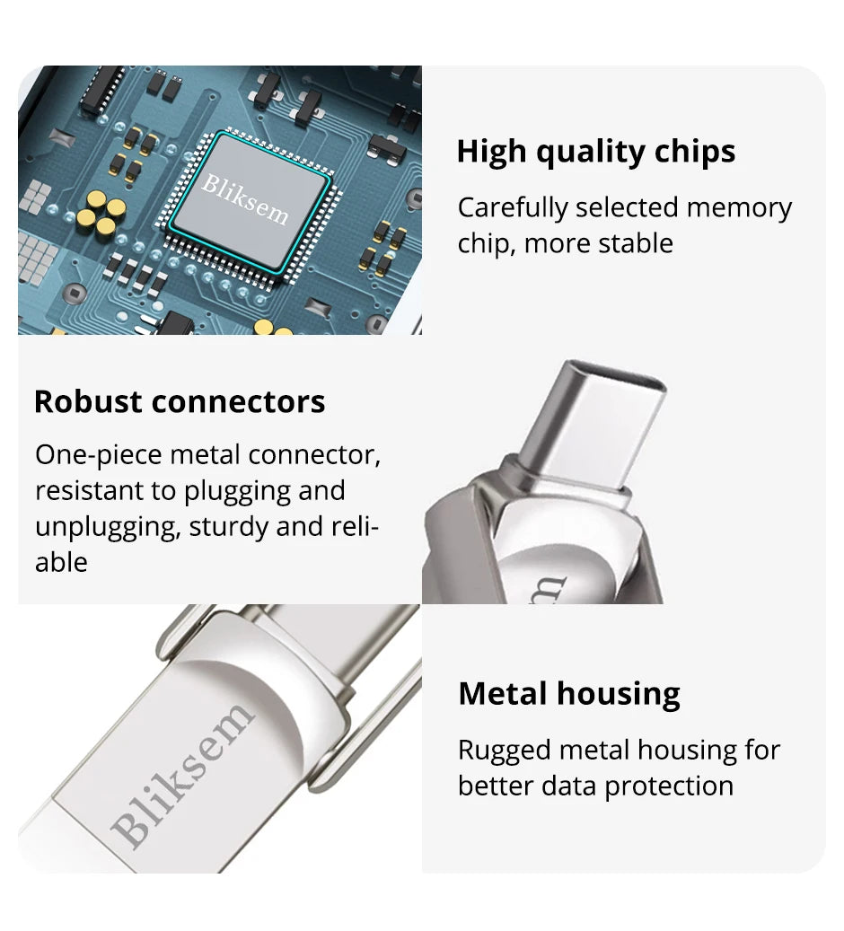 Bliksem 2-in-1 USB Flash Drive – Type-C & USB Storage (32GB/64GB/128GB)