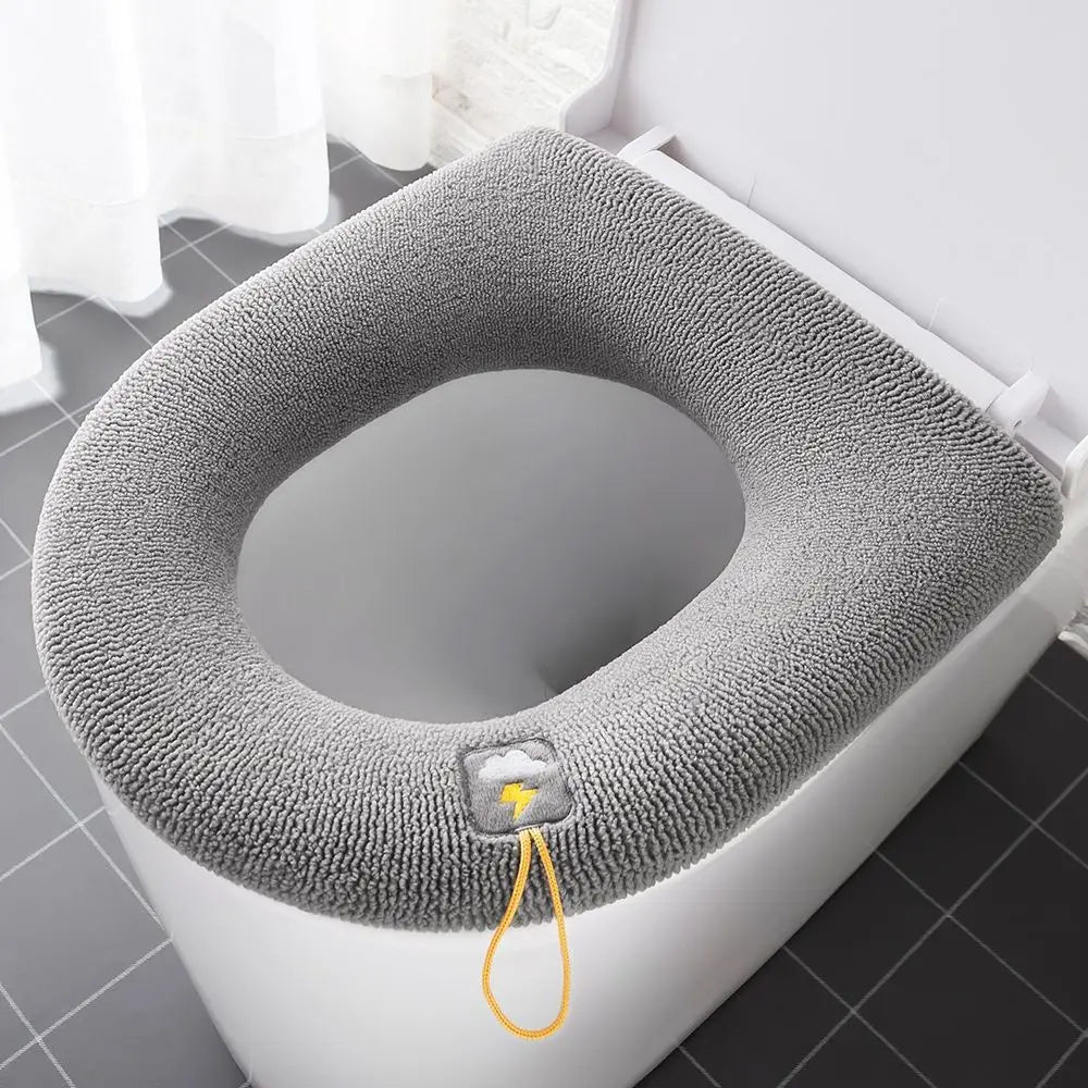 Universal Toilet Seat Cover – Soft Warm Pumpkin Pattern Cushion (Bathroom Accessory)