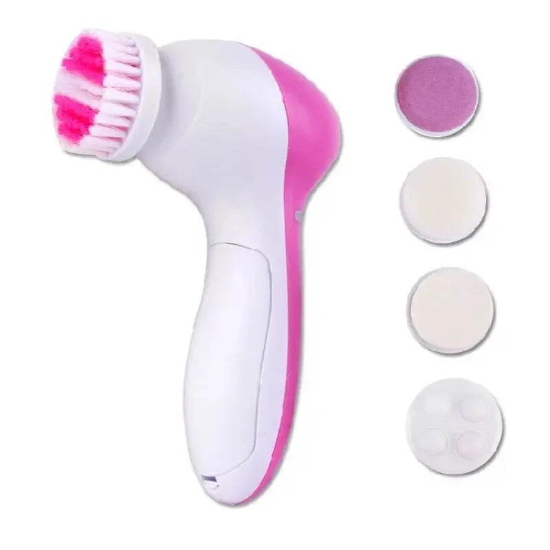 5-in-1 Electric Facial Cleansing Brush – Deep Clean & Skin Care Massager