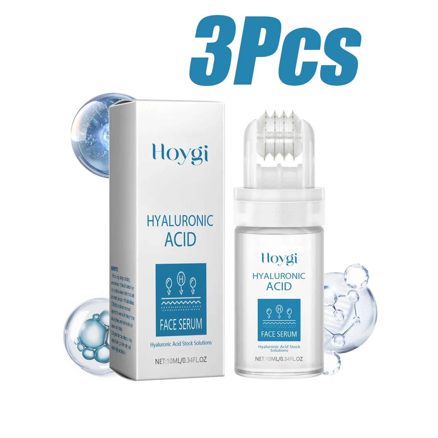 0.25mm Micro Needle Essence Hyaluronic Acid Microneedle Roller Facial Serum Hydrating Brightening Pore Refining Beauty Skin Care