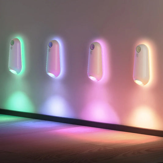LED Motion Sensor Night Light – 8 Color USB Rechargeable Toilet & Corridor Light