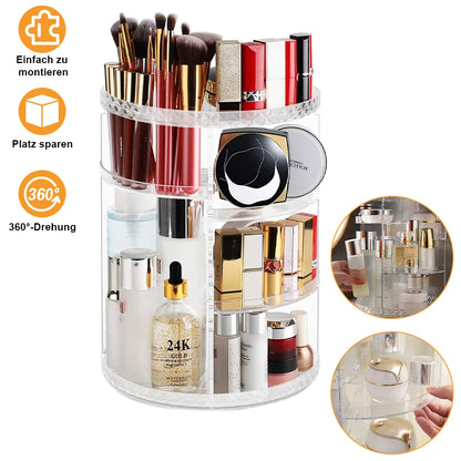 360° Rotating Makeup Organizer Clear Turntable Lazy Susan Organizer Spinning Cosmetic Storage Display Case Cosmetic Organiser