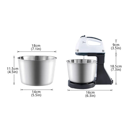 Electric Food Cake Dough Mixer DIY Set 7 Speed Control Beaters 1.7L Rotating Mixing Bowl Kitchen Multi Blender 100W EU plug