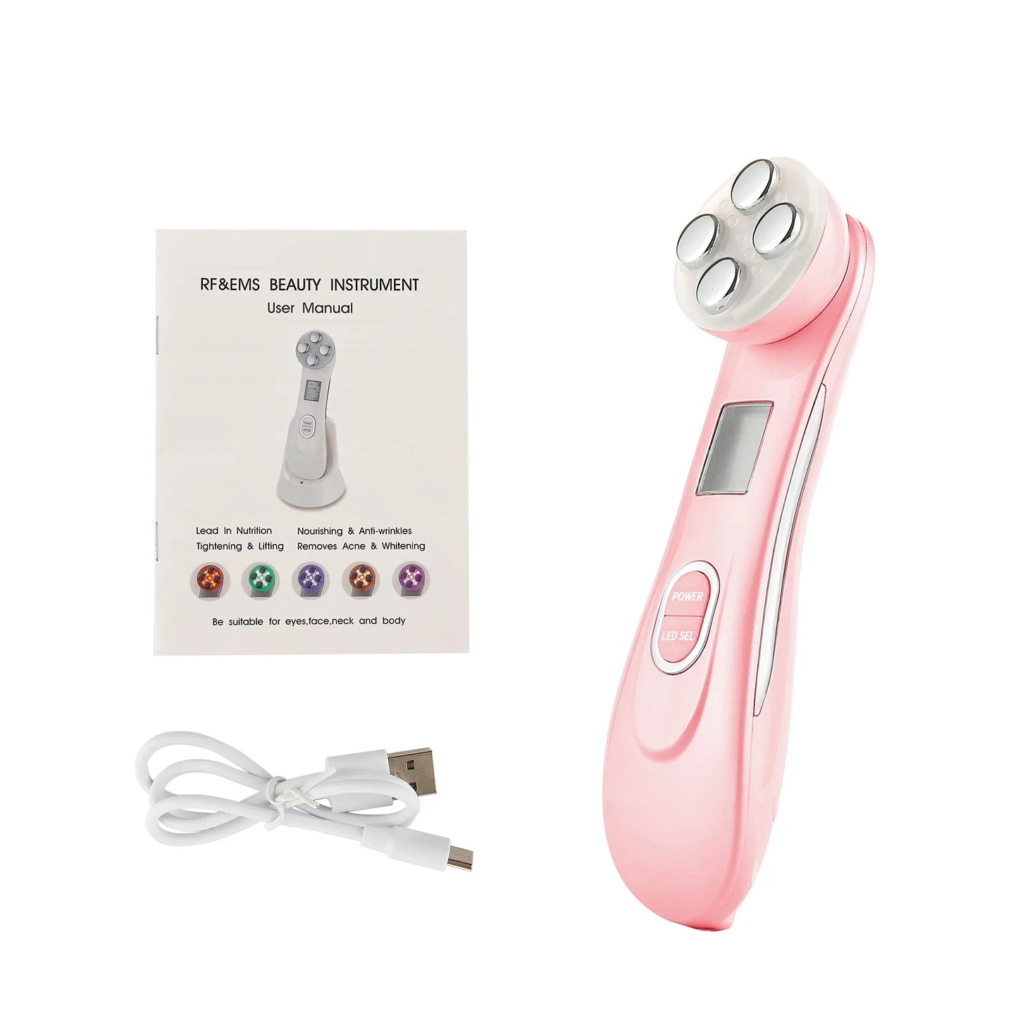 Face Lifting Machine EMS Micro-current Facial Skin Firm Massager LED Photon Rejuvenation Beauty Device