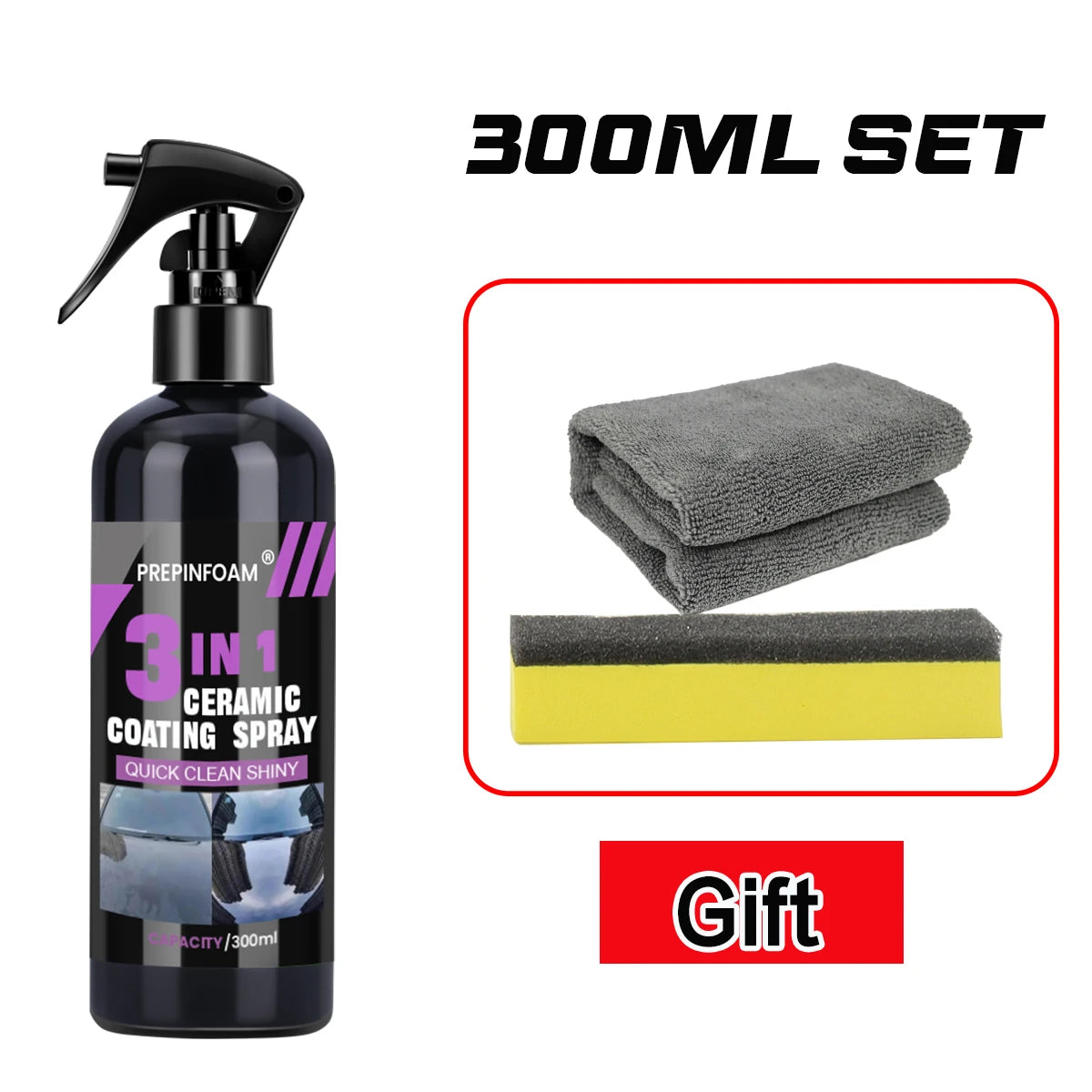 3-in-1 Ceramic Nano Coating Spray for Car Paint Protection