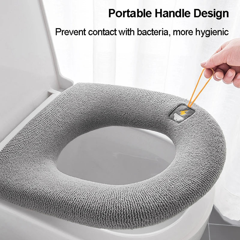 Universal Toilet Seat Cover – Soft Warm Pumpkin Pattern Cushion (Bathroom Accessory)