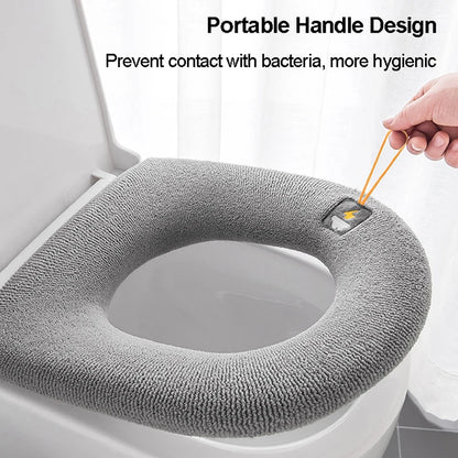 Universal Toilet Seat Cover – Soft Warm Pumpkin Pattern Cushion (Bathroom Accessory)