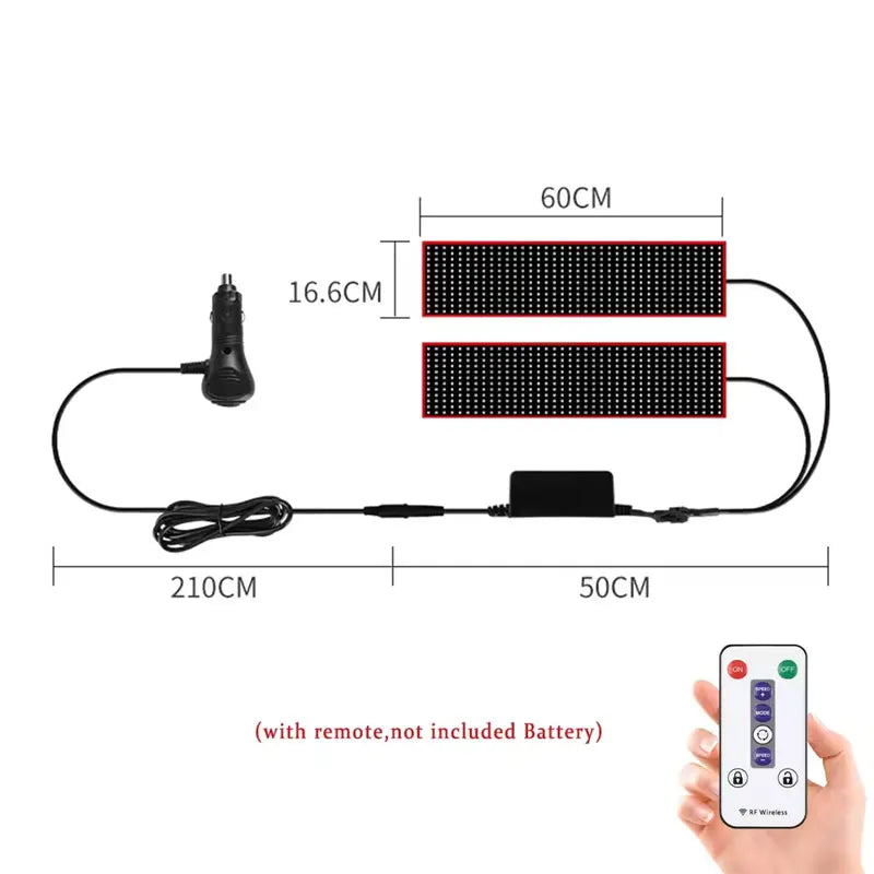 Devil Eye LED Pixel Panel Light – Remote Control Scrolling Display for Car & Truck 12V/24V