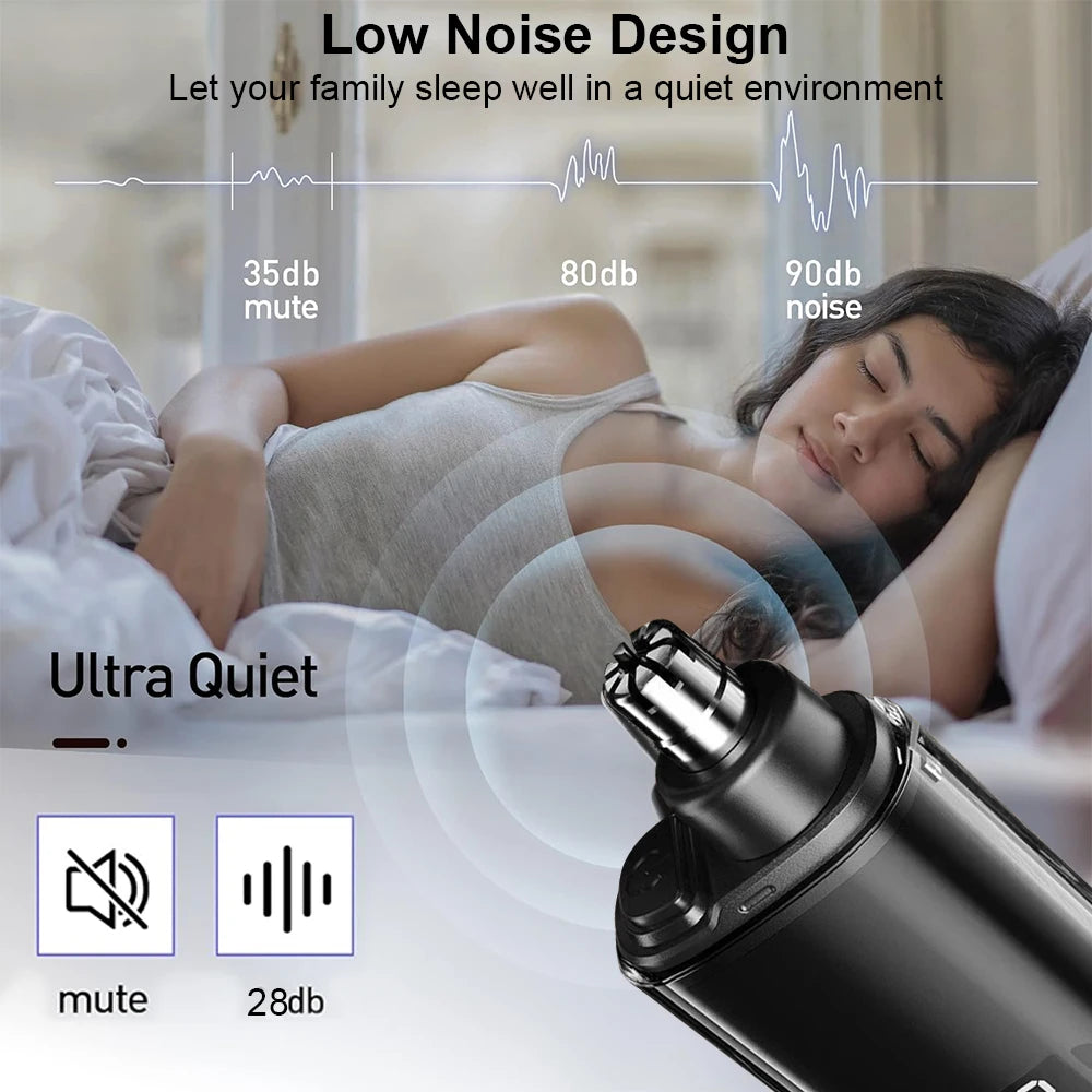 USB Rechargeable Nose & Ear Hair Trimmer – Mini Electric Grooming Shaver for Men