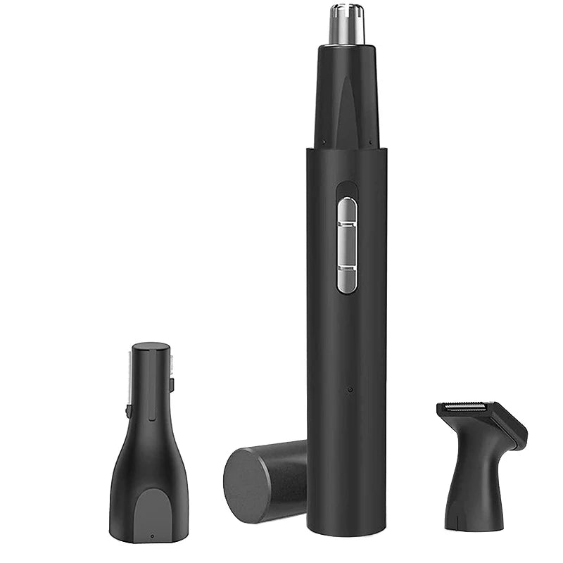 3-in-1 Electric Nose Hair Trimmer – USB Rechargeable Eyebrow & Facial Hair Remover (Aluminum Body)