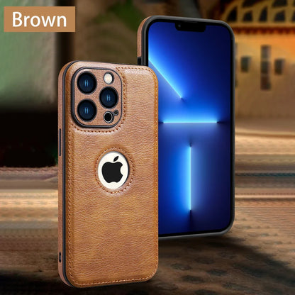 High Quality PU Leather Case for Apple iPhone 17 Pro Max 11 12 13 14 15 16 Plus Logo View Luxury Business Mobile Phone Cover