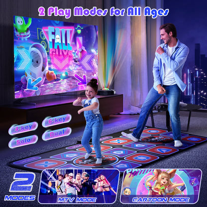 Double Dance Mat for TV – 2 Player Music Game Mat with Controllers